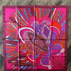 Vibrant Multicolor Indian Flowers and Paisley Print Scarf